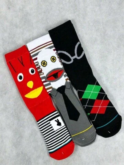 Calcetines, Calcetas, Unisex Unitalla XL niño o adulto con estampado 31 Divertidos Minutos, para brincar, set de 3 pares, actividades al aire libre