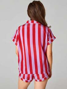 Women Outfits American Flag Short Sleeve Shirt Triped Shorts Lounge Set Two Piece Pajama Sleepwe Ar