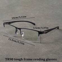 Premium Coated Lens Reading Glasses, Readers With TR90 Half Rim Frame, Lightweight Eyewear For Men And Women - White - View 7