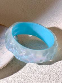 1pc Women Elegant Popular Asymmetrical Shape Minimalist Bracelet, Versatile For Daily Wear - Blue - View 6