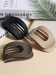 1/3个复古哑光高端弧形发爪夹，适合凌乱丸子头造型，豹纹发饰发爪发夹，学习用品 - 彩色 - 查看 2