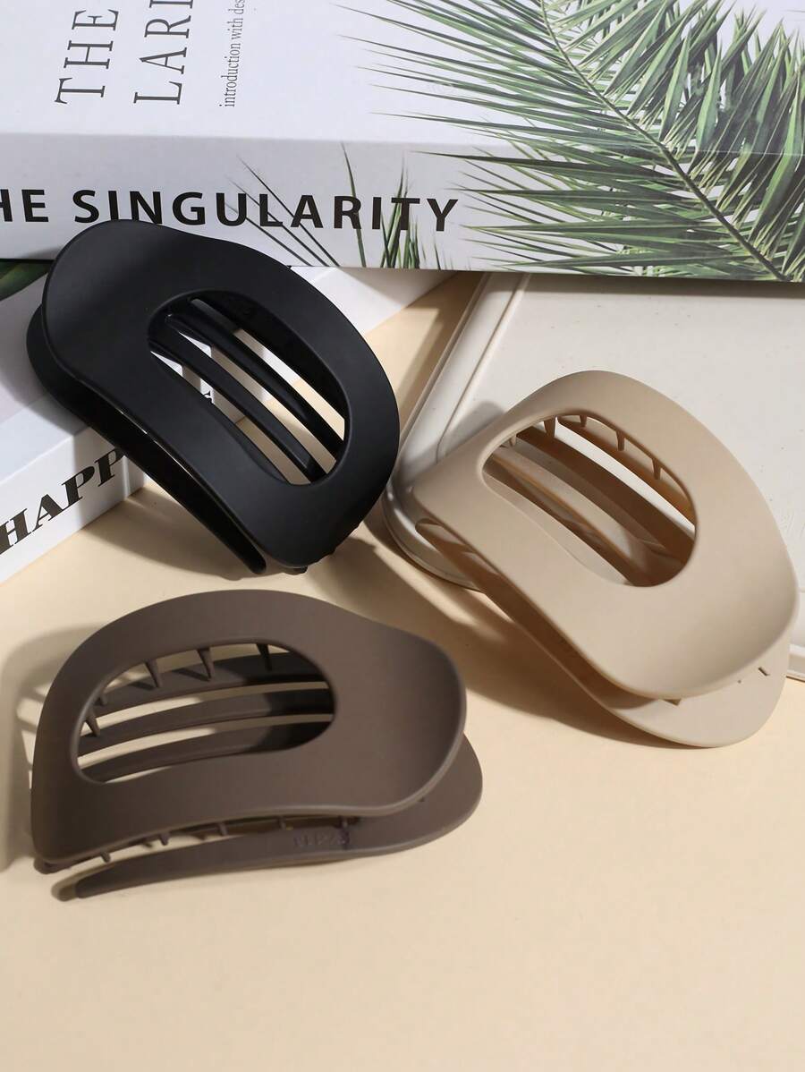 1/3个复古哑光高端弧形发爪夹，适合凌乱丸子头造型，豹纹发饰发爪发夹，学习用品