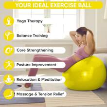 5 Sizes Yoga Ball, Exercise Ball For Pregnancy, Physical Therapy, Balance, Stability, Fitness, Office Ball Chair, Including A Rapid Air Pump, Multiple Solid Colors