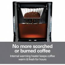 Hamilton Beach 48465 Brewstation - Cafetera Programable, Dispensador a Una Mano, Plata y Negro, 12 tazas - Negro - Ver 3