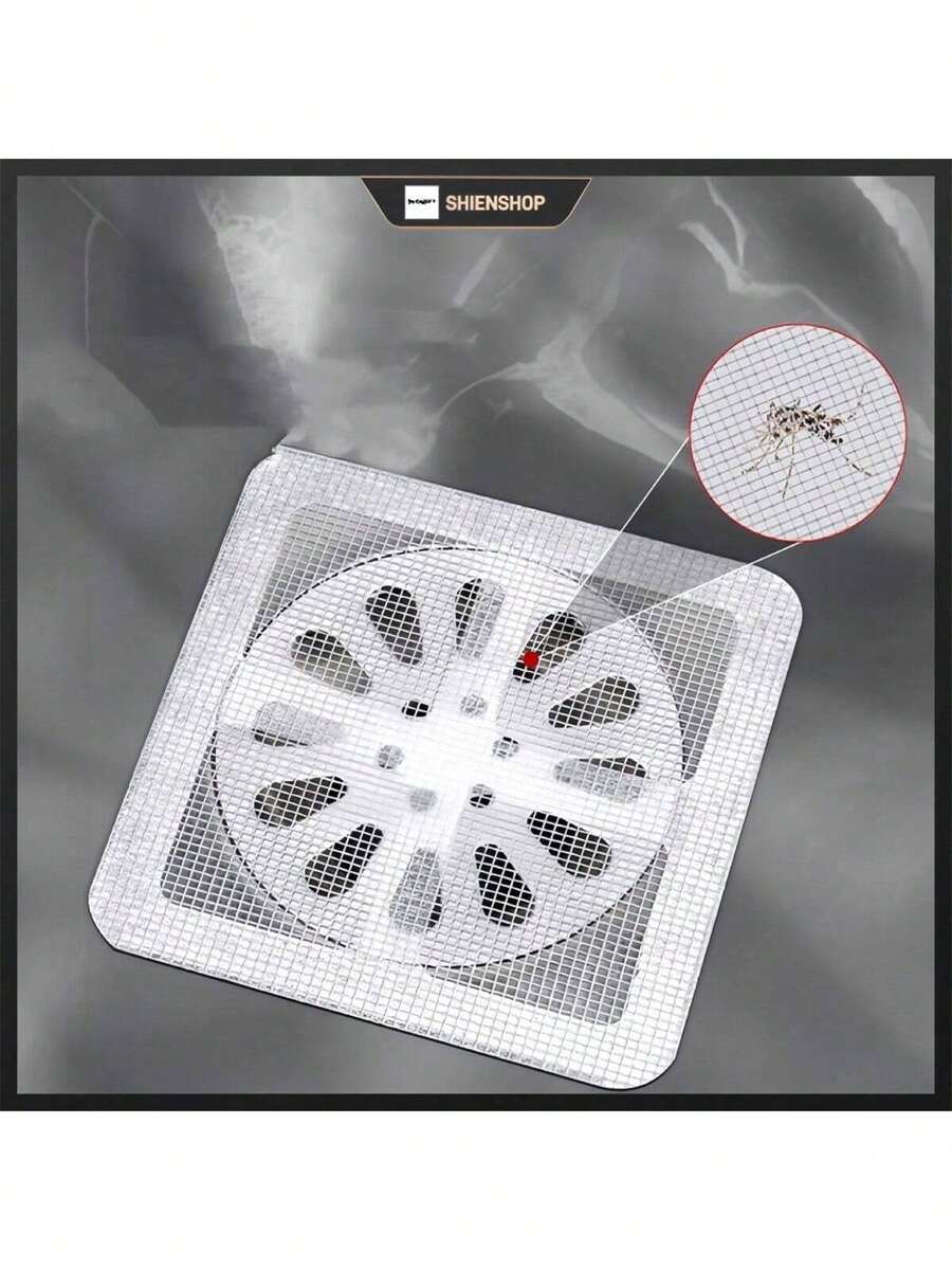5-20Pcs Anti-Insect Floor Drain Stickers Kit, Bathroom Hair Catcher Adhesive Net, Shower Drain Filter, Prevent Clogging In The Kitchen - 銀色 - 查看 1