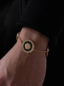 1pc Unique Creative Lion Head Design Men's Pendant Bracelet