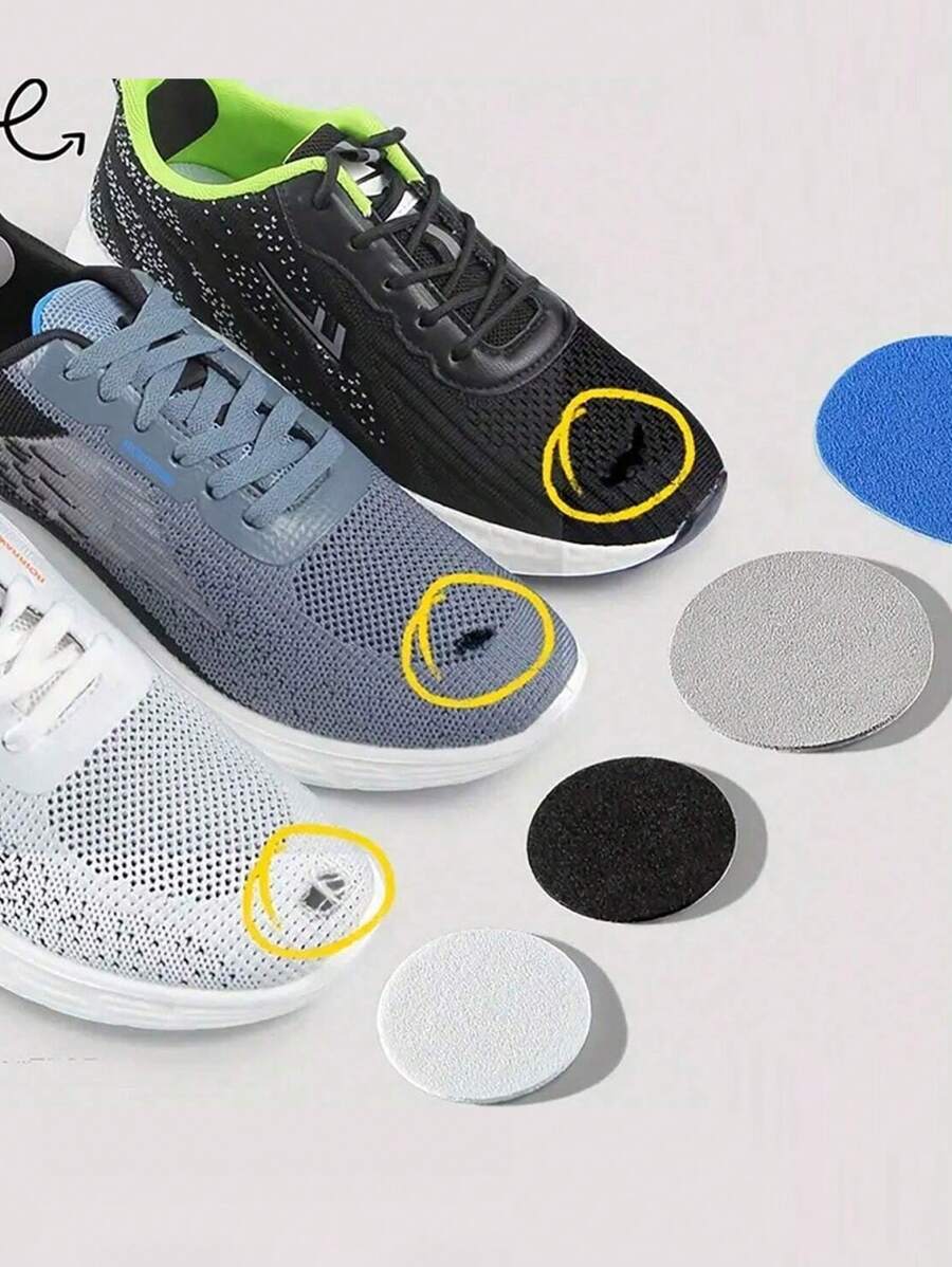6 Packs Self-Adhesive Athletic Shoe Repair Patches, Mesh Fabric Patch Kit For Sneaker Face & Lining Repair, Anti-Scratch Fix For Tear & Wear - Multicolor - View 1