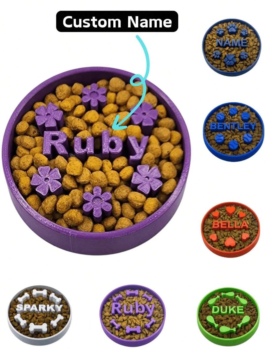 Custom Slow Feeder Dog Bowl - Personalized Dog Bowl With Name - Ideal Slow Feeder For Large And Small Breeds - Unique Design For Healthy Eating Ornamental,Engraved,Stainless Stylish,Fashion,Colorful,Vintage,Cute,Contracted,Cuties Custom,Unique,Customized,Personalized Pet For Anniversaries,For Birthdays