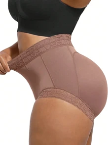 1 pieza Bragas moldeadoras de alta cintura para mujer, que realzan el trasero y estilizan la cintura, adecuadas para múltiples ocasiones