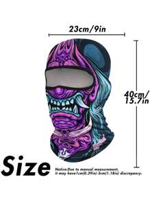 1pc Unisex Skull Print Balaclava Fashion Casual Cycling Ski Balaclava Face Mask Windproof Hat, Suitable For Daily Use And Outdoor Travel, Hiking, Cycling, Motorcycling, Skiing - Multicolor - View 8