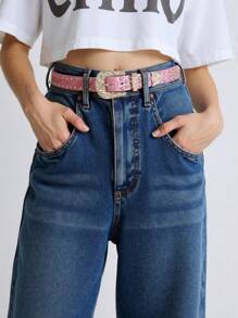Teenager New Shiny Waist Belt High Quality PU Pants Belt Jeans Decorative Belt - one-size - View 2