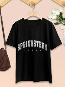 Women's Bruce Springsteen T-Shirt Concert Tees Tour Shirts Rock Roll Fashion - Black - View 2