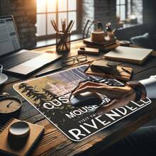 Alfombrilla de escritorio de silicona personalizada con alfombrilla de ratón - Accesorios personalizados para juegos y oficina de vuelta a la escuela - Blanco - Ver 3