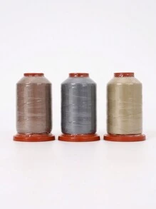 Set de 3 piezas de hilo de coser de poliéster premium: colores regulares mixtos para coser en casa, para máquina y costura a mano (1100 yardas cada uno)