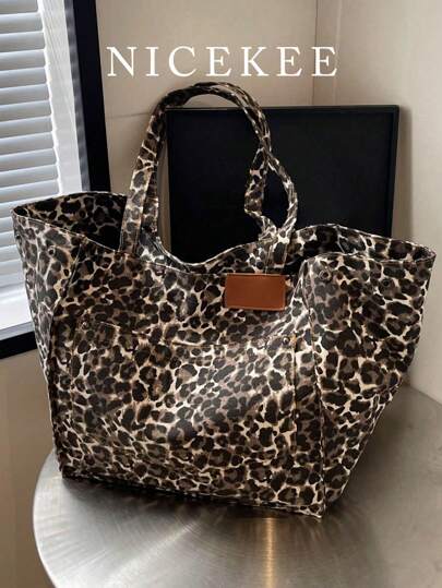 Fashionable Large Capacity Tote Bag For Women, Versatile, Cow Pattern Pattern Random Print Shoulder Bag, High-End Casual Canvas Hobo Bag,Fashion Leopard Print Tote Bag,Women's Casual Hand Bag & Shopping Book Bag,Fashion Leopard Print Bag, New Fall Winter Tiger Print Bag For Women, New Fall Winter Cheetah Print Purse For Women