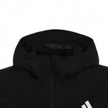 Adidas Chaqueta con capucha tejida ESS 3S R.R JKT 2025 para hombres JD1043 - Negro - Ver 3