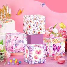 6/12/18pcs Butterfly Themed Decorative Paper Boxes, Suitable For Festivals, Candy, Snacks, Gift Packaging, Party Supplies, Small Gift Boxes, Simple, Bow, Jewelry Boxes, Holiday Gifts, Home Decor, Office Decor, Suitable For Various Holiday Parties, Gifts For Teachers, Classmates, Friends, Girlfriends, Small Gifts