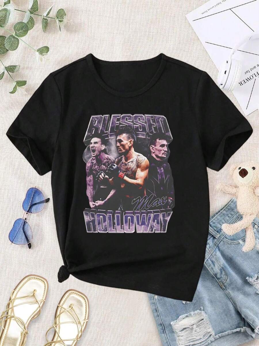 Max Holloway Women's Vintage T-Shirt - UFC Fighter Apparel MMA Fans Tee Hawaiian Shirt