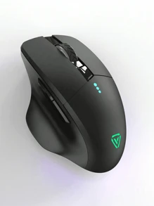 Ratón inalámbrico recargable, larga duración de la batería, compatible con computadoras de escritorio y portátiles, muy atractivo para la oficina y el juego - Negro - Ver 2