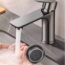 Luxury Stainless Steel Bathroom Sink Faucet, Brushed Gray - 灰色 - 查看 3