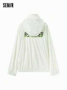 SEMIR Men's Hooded Letter Print Jacket, Loose-Fit Summer Outerwear For Couples, Fashionable And Comfortable