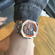 MUKUO A Multi-Functional Personalized Hollow Automatic Mechanical Watch Waterproof Glow-In-The-Dark Men's Watch - Silver - View 2