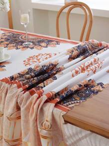 1pc Waterproof Anti-Oil Eid Mubarak Rectangular Tablecloth, Modern Digital Printing Festival Pattern Design For Indoor/Outdoor Dining Table Decoration - Multicolor - View 7