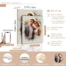 1 pieza Imprimir foto personalizada en lienzo, efecto de arte de tela de dibujos animados de anime personalizados, sube tu foto familiar, retrato familiar, recuerdos de pareja y mascotas, impresión de fotos de regalo de cumpleaños, foto de boda de mascotas