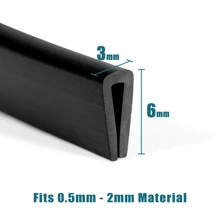 10M Car Door Boot Edge Protector Strip Trim U Shape Guard Seal Rubber Black - Black - View 2