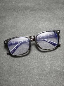 1pc Unisex Round Frame Y2K Futuristic Clear Lens Glasses - Multicolor - View 5