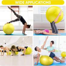 5 Sizes Yoga Ball, Exercise Ball For Pregnancy, Physical Therapy, Balance, Stability, Fitness, Office Ball Chair, Including A Rapid Air Pump, Multiple Solid Colors