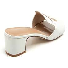 休闲百搭简约高跟凉鞋，夏季 - 白色 - 查看 4