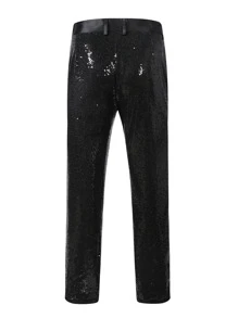 2pcs Shiny Suit Set: Blazer And Trousers, Stage Performance, Hosting, Photography Outfit
