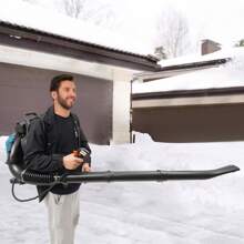 ZhdnBhnos Portable Handheld Backpack Snow Blower Machine Gasoline Powered Gas Powered Leaf Blower, Cordless 75.6cc Blower For Yard - Blue - View 9