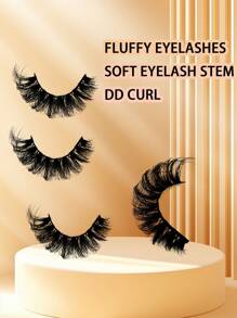 New 7pairs Russian Volume Classic Cat Eye Mink False Eyelashes Natural D Curl Fluffy Faux Eyelashes Extension For A Natural Look