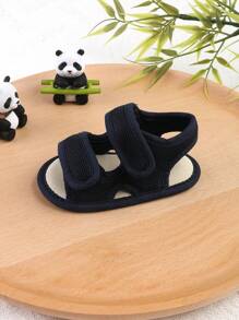 1 双婴幼儿网眼钩环设计平底凉鞋和拖鞋，适合 0-1 岁儿童，适合春季、夏季和秋季 - 藏蓝色 - 查看 5