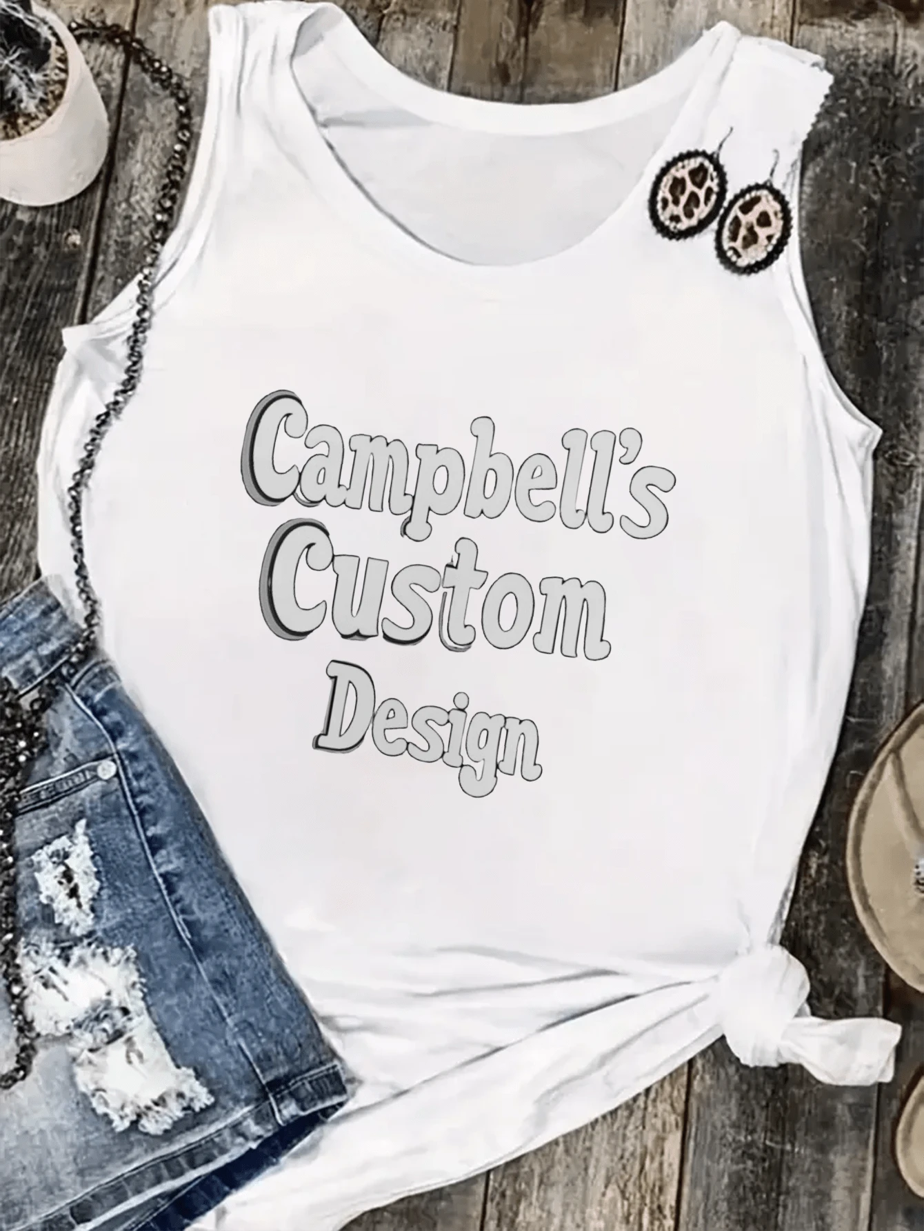 Campbell's Custom Design Tank Top - White - View 1