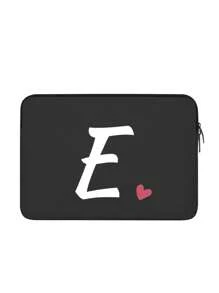 1pc Heart Shaped Pattern And Letter Print Handheld Laptop Bag, Simulated Diving Material Tablet Liner Bag, Apple Ipad Foam Protective Case, Computer Bag - Black - View 21