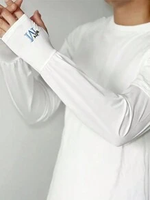 Męskie rękawy z filtrem UV, luźne mankiety bez palców z haftowanymi literami