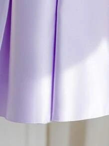 小女孩紫色无袖公主裙，适合女孩、婚礼、生日派对、正式场合的花童裙 - 紫色 - 查看 6