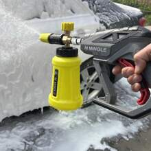 M MINGLE - Pistola de lavado de alta presión, lanzador de espuma, 4,000 PSI con conector rápido de 0.63 cm (1/4 de pulgada), kit de cañón de espuma de lavado de coche con 5 puntas de boquilla, 1 L - pistola de espuma - Ver 7