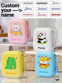 1pc Custom Name Signature Stamp With Rope For Kids, Back To School Supplies For Kids, Cartoon Pattern Name Stamps DIY Customized Cartoon Self Inking Name Stamp, Stamps For Signing Name, Name Stamp For Clothing Kids Waterproof, Reproduce Your Handwriting Signature, Multi-Functional, Ornamental, Letter, Modern, Adorable, Casual, Custom, Personalised, Unique, Customized, Ideal Gifts For Her, Multi-Functional, Ornamental, Letter, Modern, Adorable, Casual, Custom, Personalised, Unique, Customized, Ideal Gifts For Her,Kids,Gala Night,Modern,Colorful,Cute - Style a - View 2