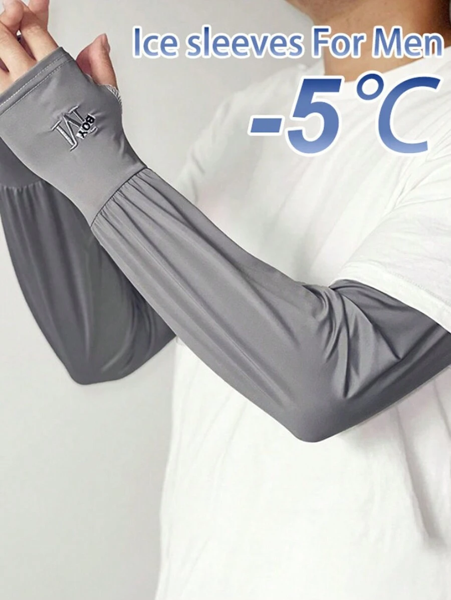 Męskie rękawy z filtrem UV, luźne mankiety bez palców z haftowanymi literami