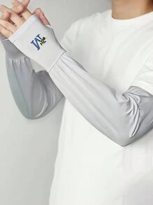 Męskie rękawy z filtrem UV, luźne mankiety bez palców z haftowanymi literami