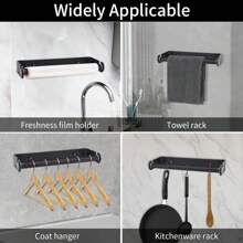 Under Cabinet Paper Towel Holder, Adhesive Or Drill Mount Paper Towel Holder, Wall Mount Paper Towel Holders Kitchen Or Bathroom (Black) - Silver - View 11