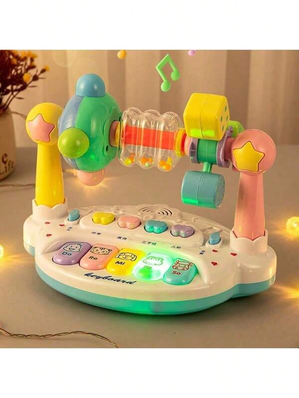 1pc 2025 New Interactive Music Keyboard Toy With Lights For Children - Educational Piano With Rhythm Games And Songs - For Early Development Learning - Educational Toy - Birthday Gift - Easter Gift - Holiday Gift