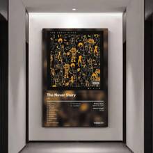 Framed 1pc JID "The Never Story" Album Art Print - Hip Hop Canvas Wall Art, Rapper Poster, Ideal For Bedroom & Living Room Decor, Music Wall Decor
