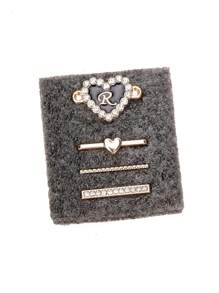 4Pcs/ Set Of Heart Alloy Alphabet Strap Charms Compatible With Apple Watch Band Accessories Decoration For Smart Watch Band Series Charms