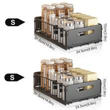 JYPS 1 件/2 件拉出式橱柜整理器,重型滑出式食品储藏室搁板,适用于厨房、客厅、家庭、水槽下厨房整理器、食品储藏室、浴室的滑动抽屉式食品储藏室搁板,适用于厨房底柜整理、卧室装饰万圣节装饰、房间装饰、圣诞装饰、万圣节、万圣节装饰、圣诞节、万圣节装饰、圣诞装饰、秋季装饰、圣诞装饰、存储、整理器 Sun Travel Cool - 黑色 - 查看 16