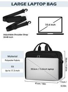 NEWHEY 15.6"/17.3" Laptop Bag For Men, Large Capacity 3-In-1 Business Briefcase Fits A4 Papers, Shock-Resistant, Suitable For Business, Travel, Work, School, Spring - Multicolor - View 6